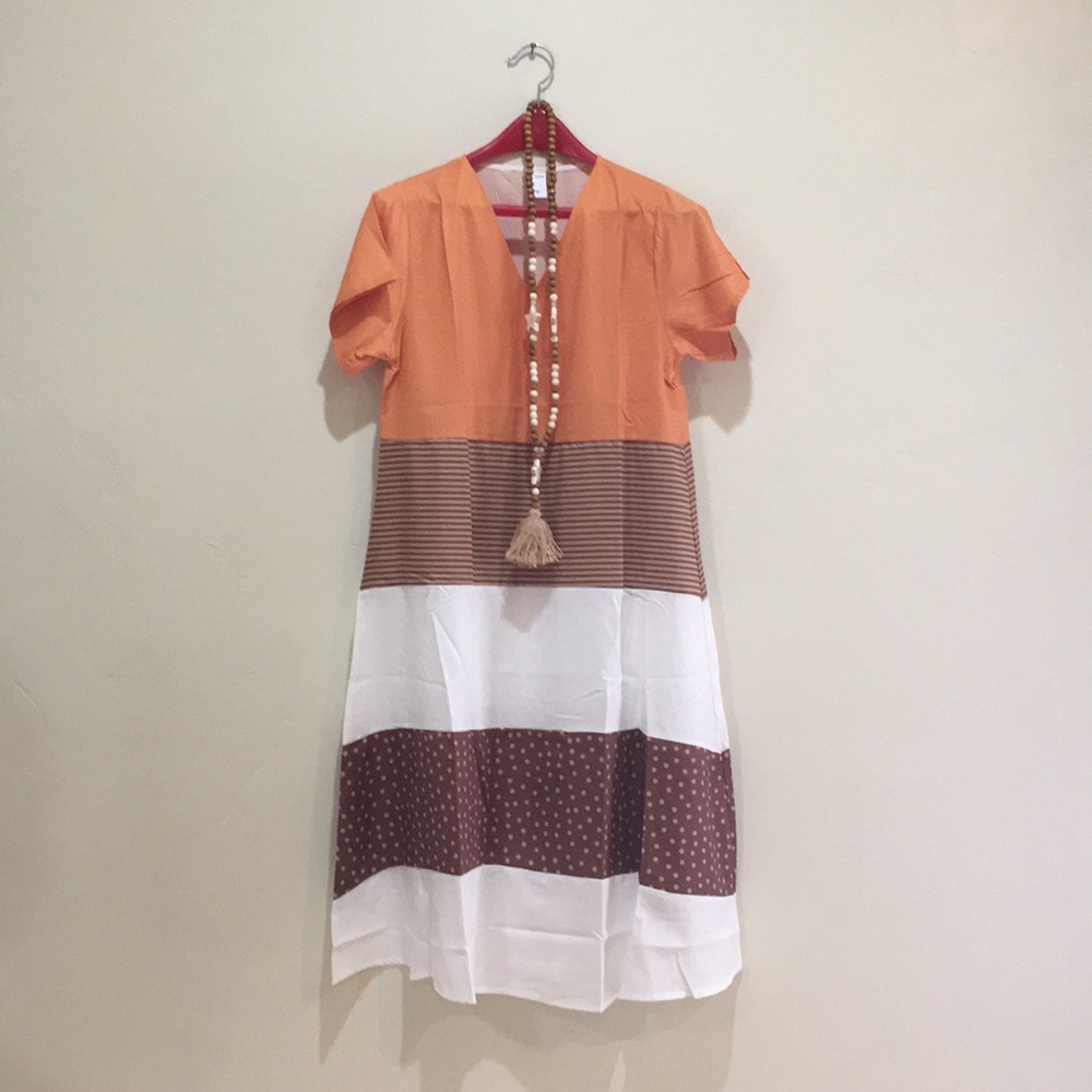 JC Fashion Brown Patterned Midi Dress - Picture 2 of 8